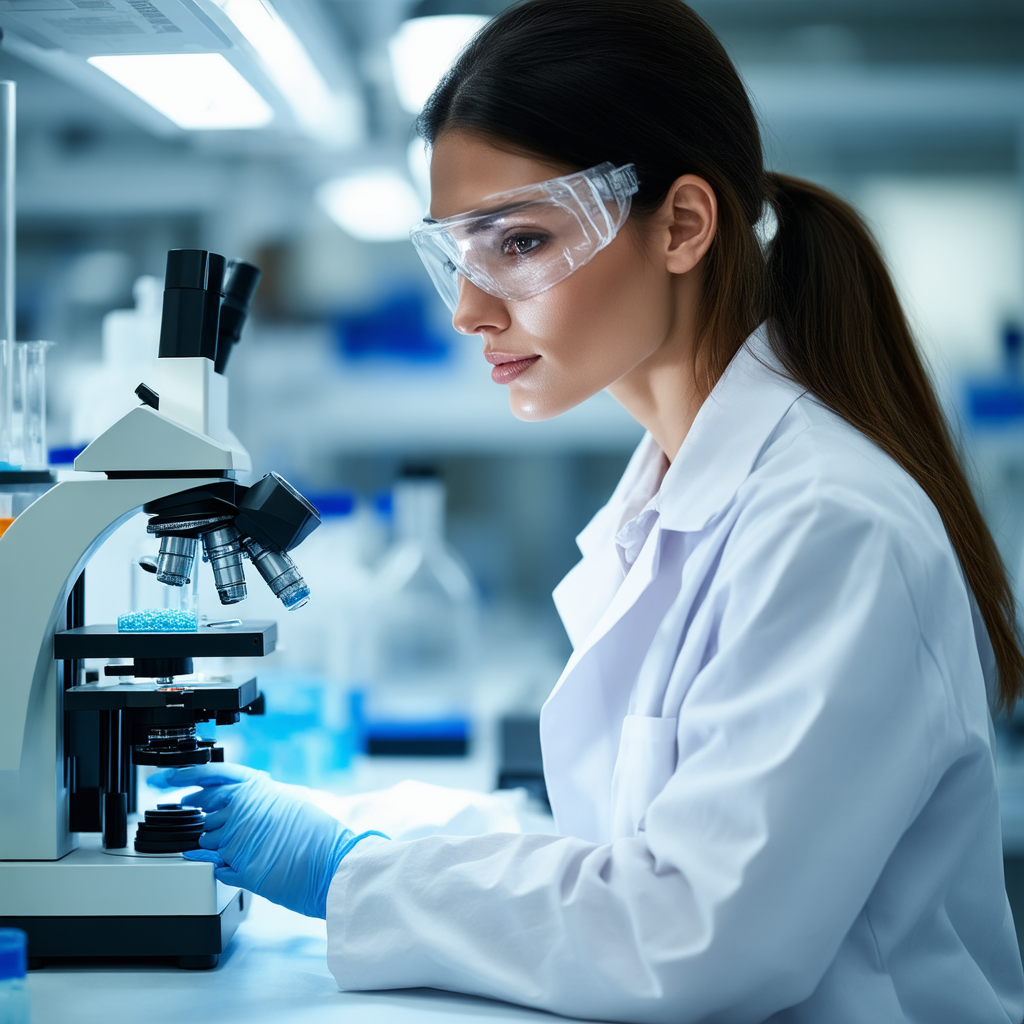 Laboratory researcher working with cells